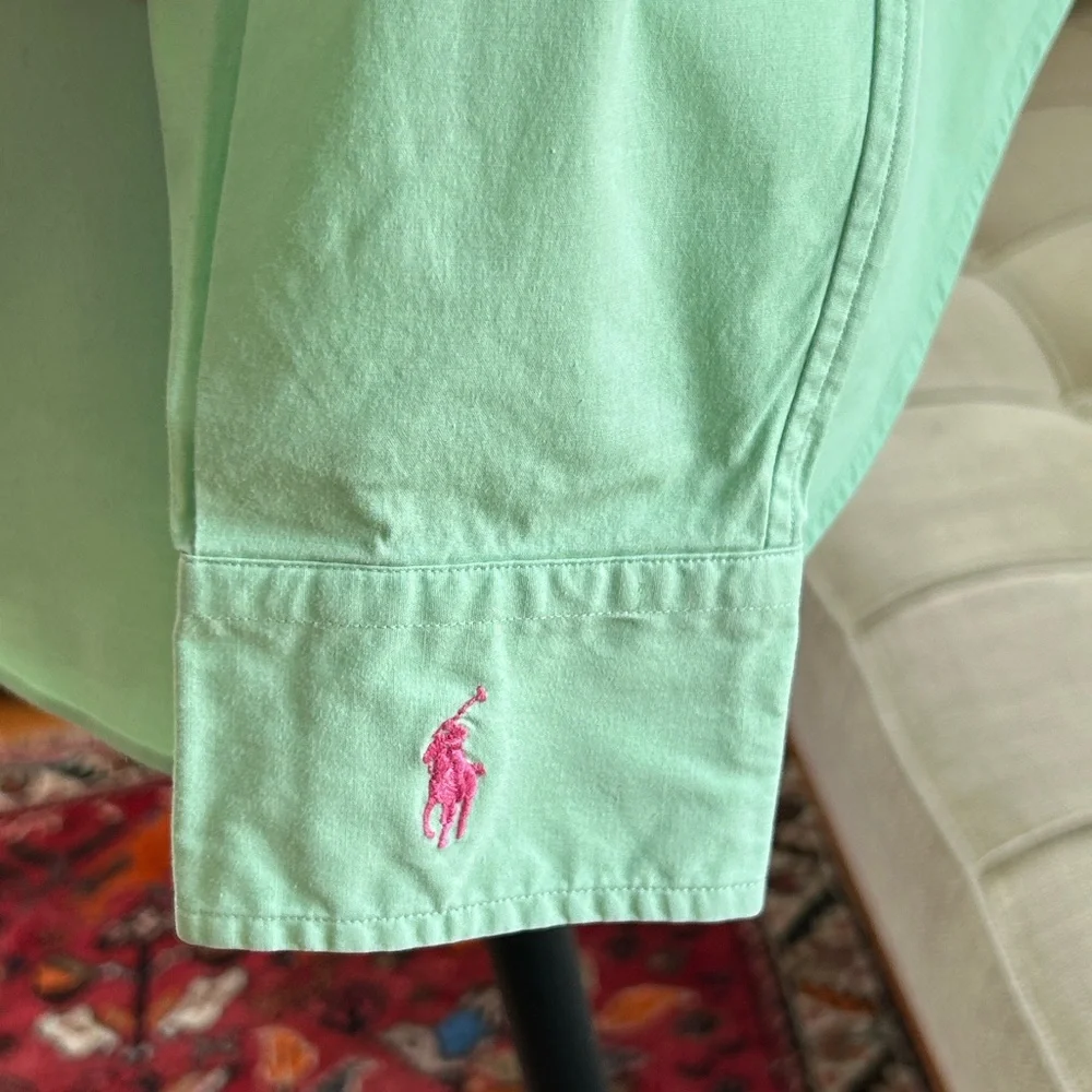 Ralph Lauren Cotton Button Down in Pistachio - Picture 6 of 7